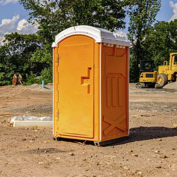 how often are the portable restrooms cleaned and serviced during a rental period in Irwin Illinois